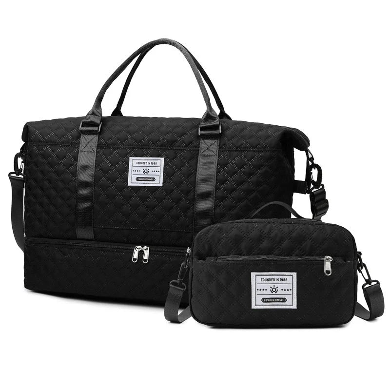 Sports Travel Bag Waterproof Spacious Quilted Detachable Strap