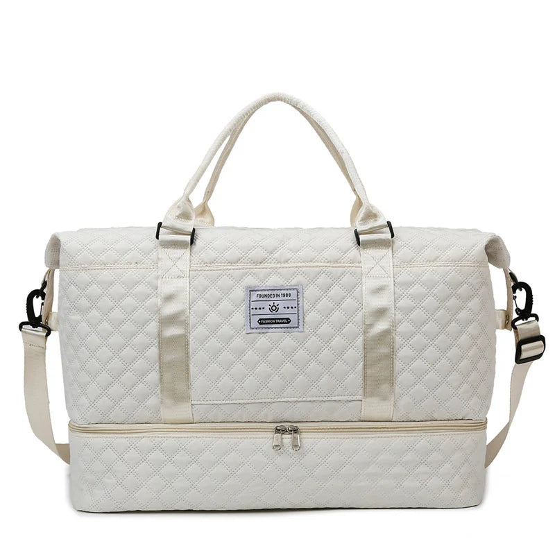 Sports Travel Bag Waterproof Spacious Quilted Detachable Strap