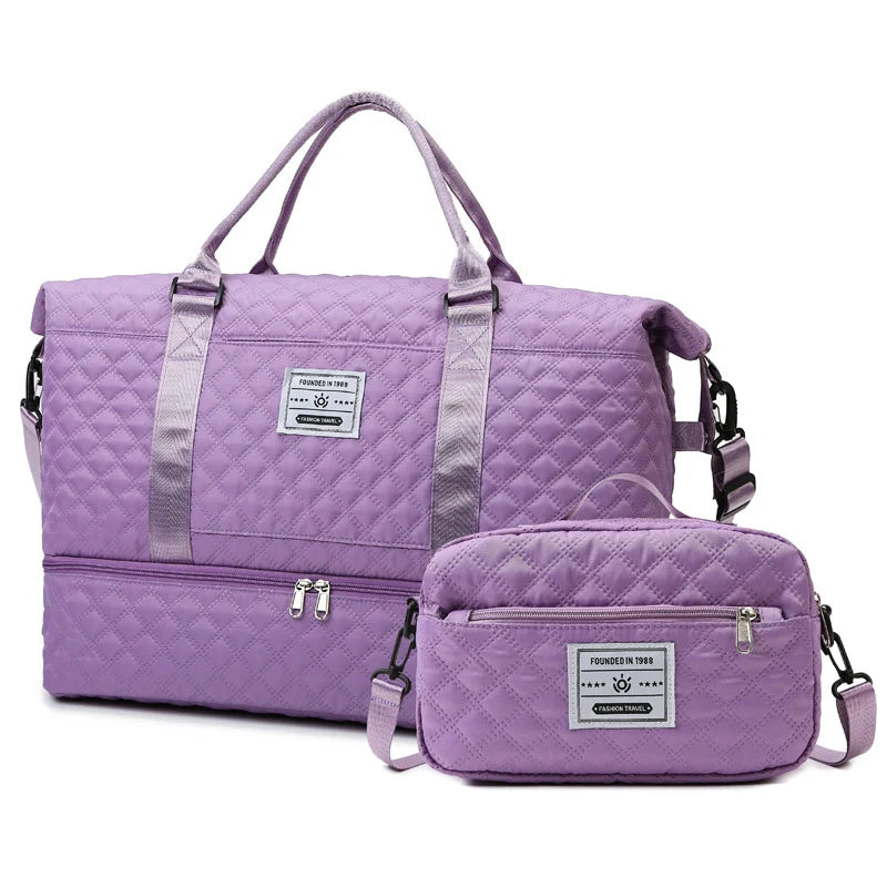 Sports Travel Bag Waterproof Spacious Quilted Detachable Strap