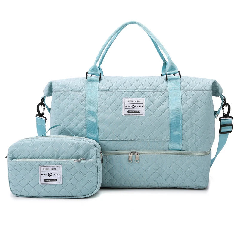 Sports Travel Bag Waterproof Spacious Quilted Detachable Strap