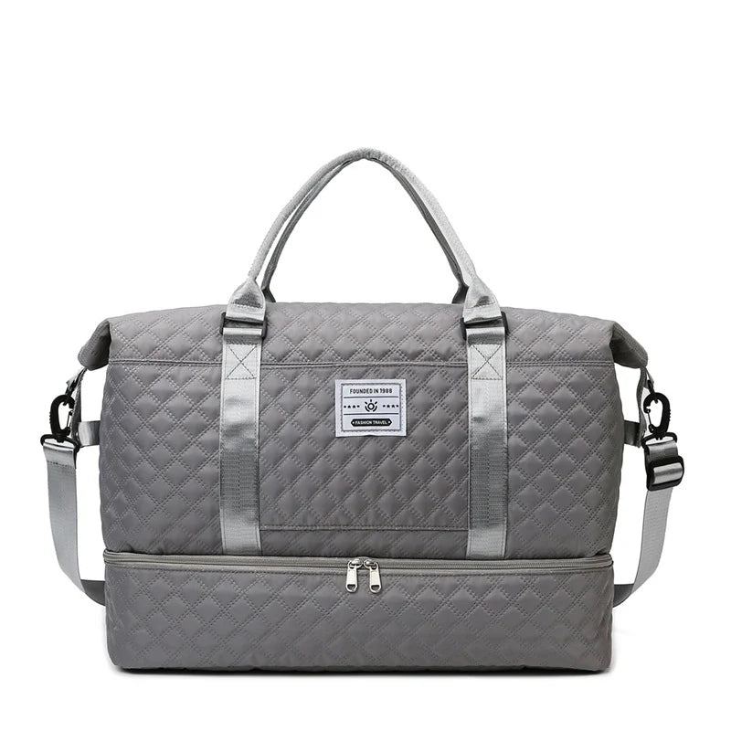 Sports Travel Bag Waterproof Spacious Quilted Detachable Strap