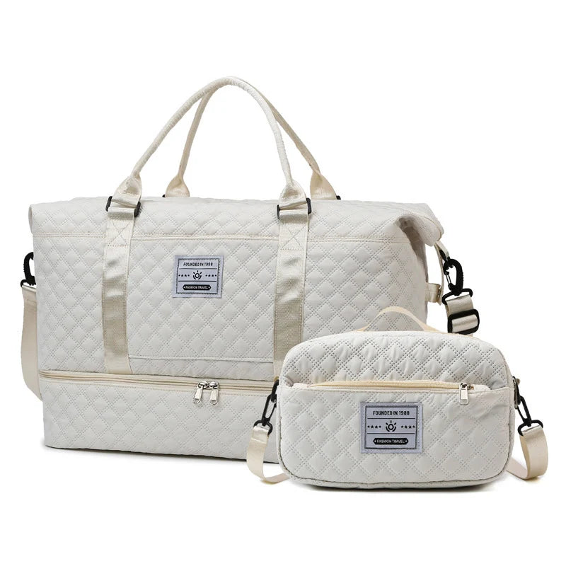Sports Travel Bag Waterproof Spacious Quilted Detachable Strap