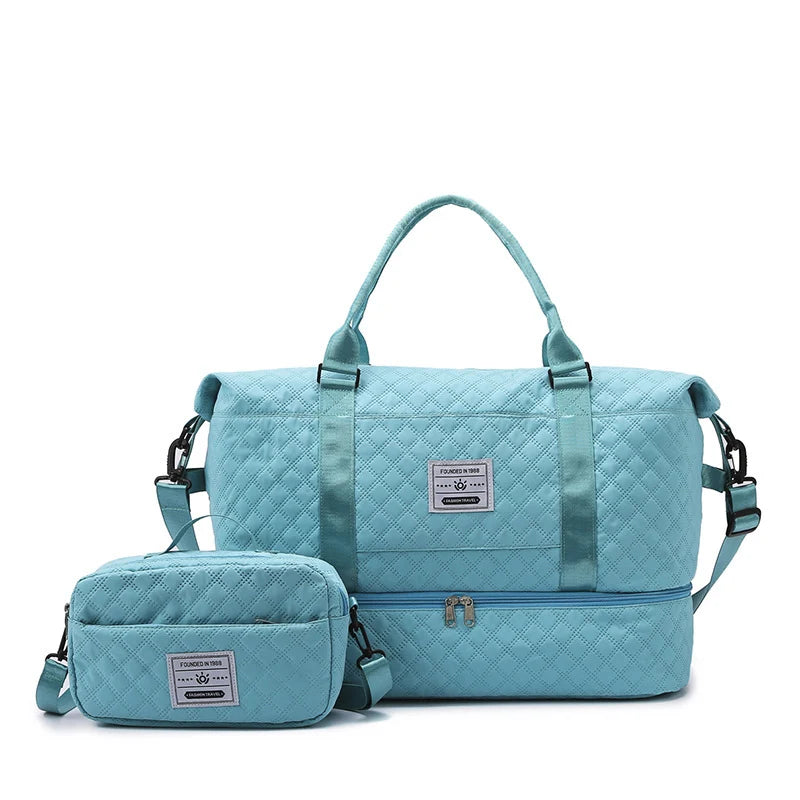 Sports Travel Bag Waterproof Spacious Quilted Detachable Strap