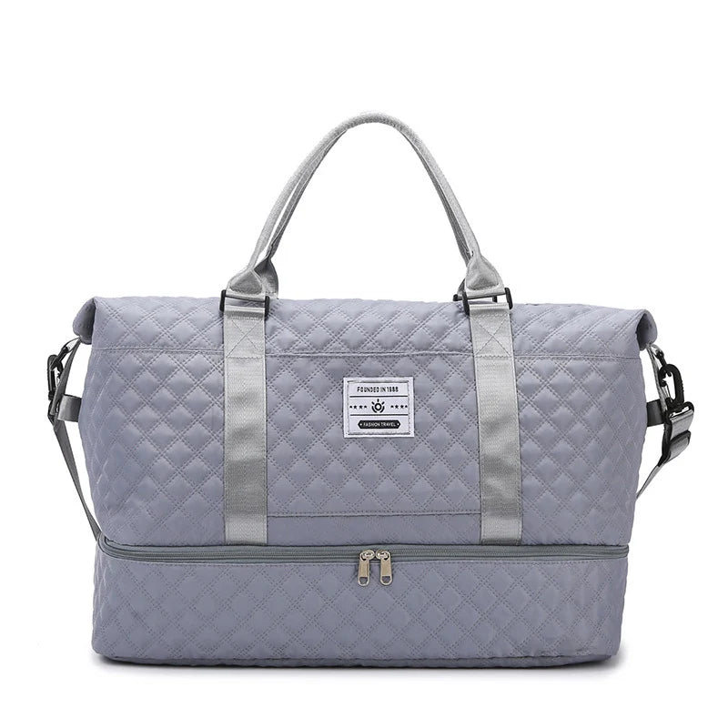 Sports Travel Bag Waterproof Spacious Quilted Detachable Strap