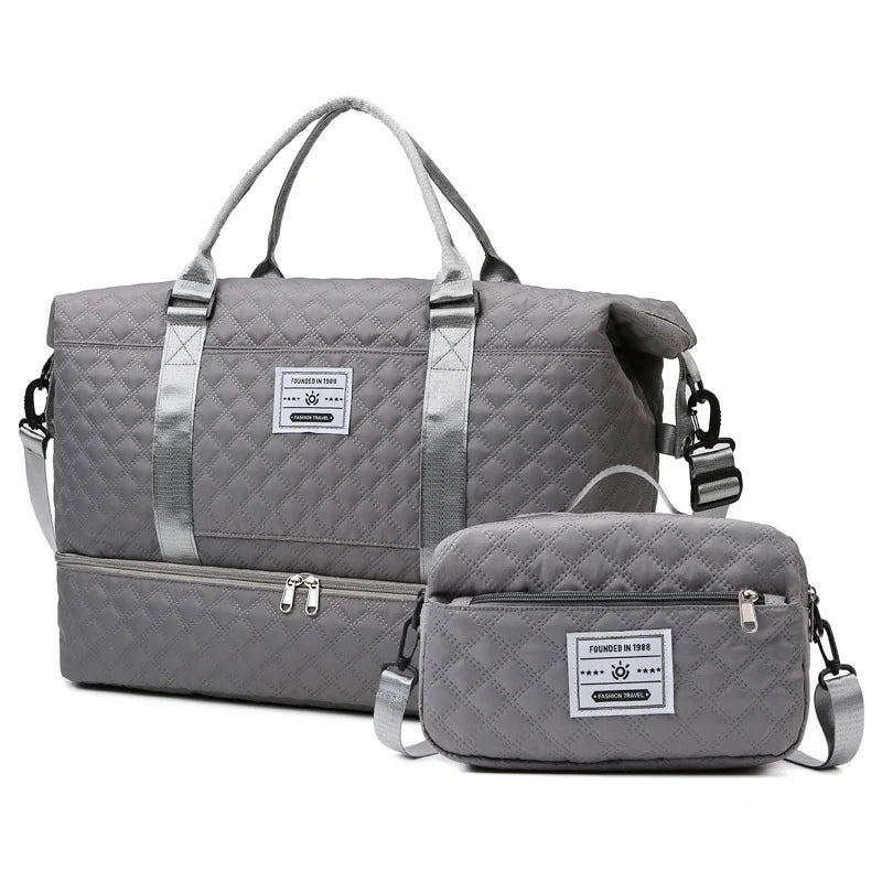 Sports Travel Bag Waterproof Spacious Quilted Detachable Strap