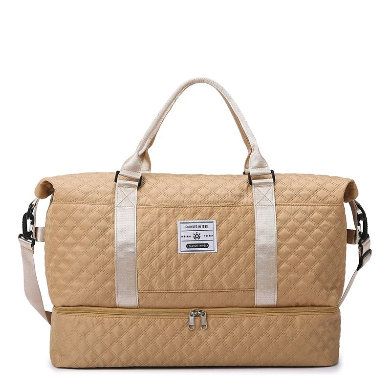Sports Travel Bag Waterproof Spacious Quilted Detachable Strap