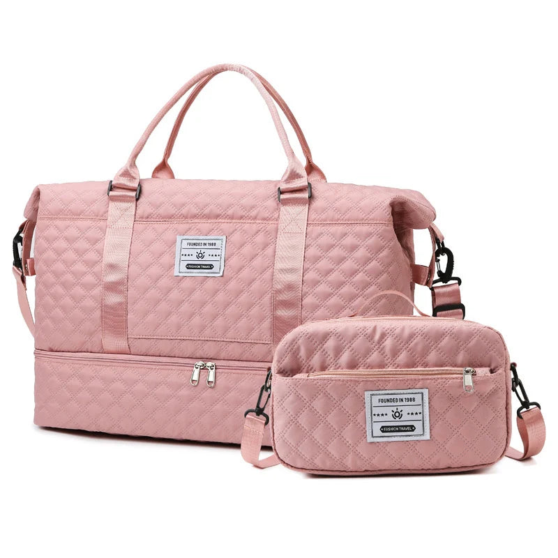 Sports Travel Bag Waterproof Spacious Quilted Detachable Strap