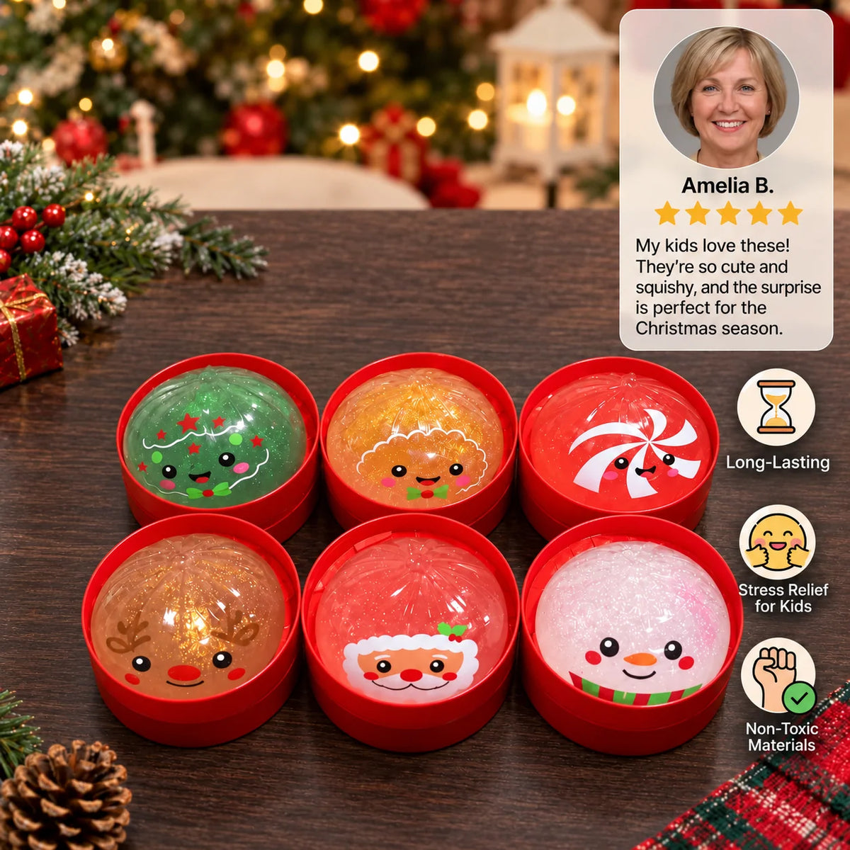 Squishy Toy Christmas Dumpling Design Stress Relief