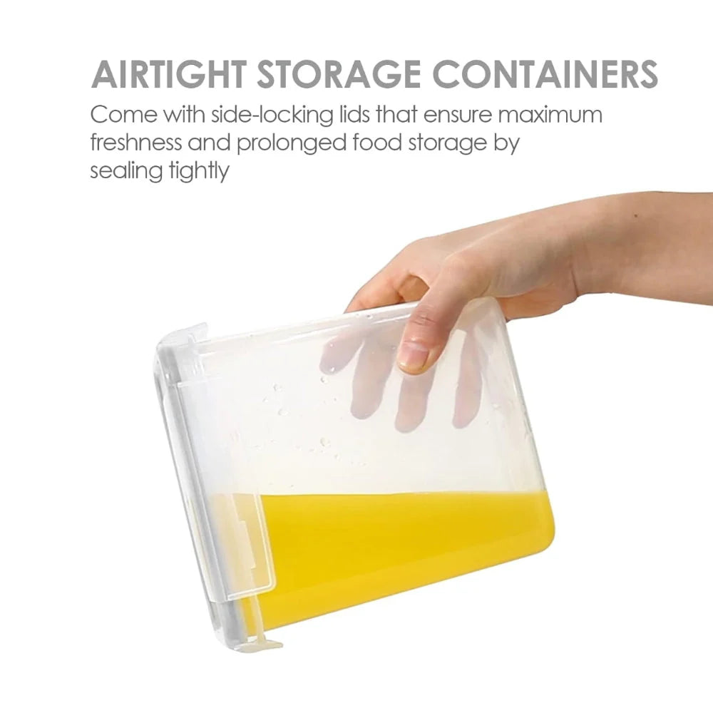 Stackable Container Set Clear Sides & Airtight Clamp Lids