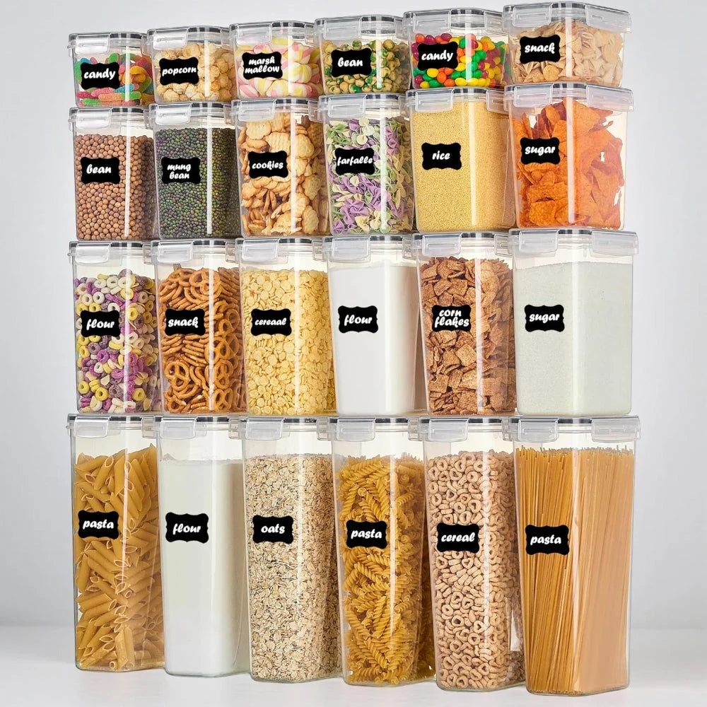 Stackable Container Set Clear Sides & Airtight Clamp Lids