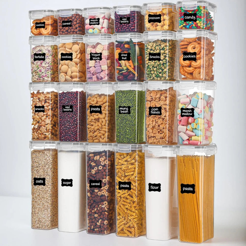 Stackable Container Set Clear Sides & Airtight Clamp Lids
