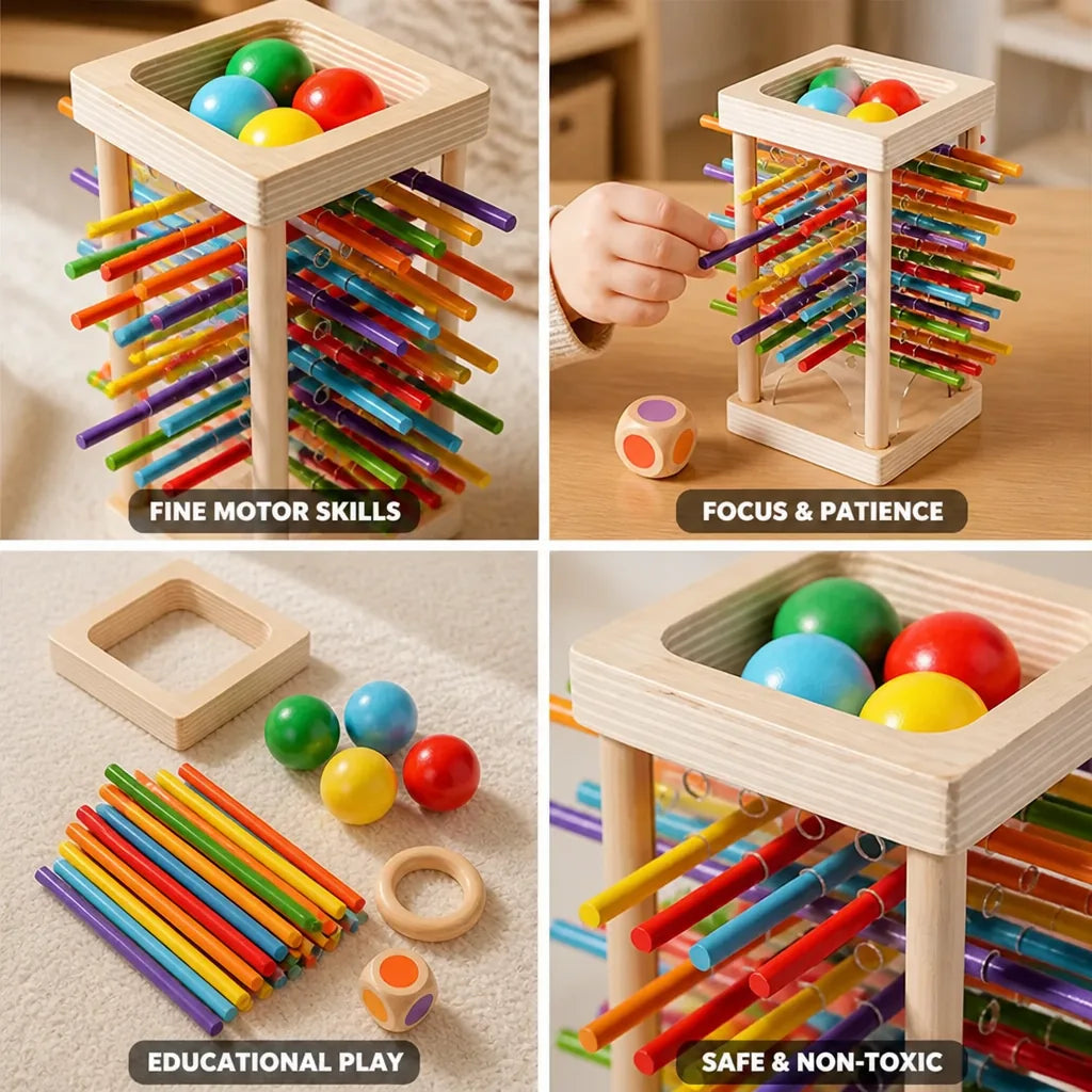 Stacking Tower Natural Wood Fine Motor Skills Ages 3+