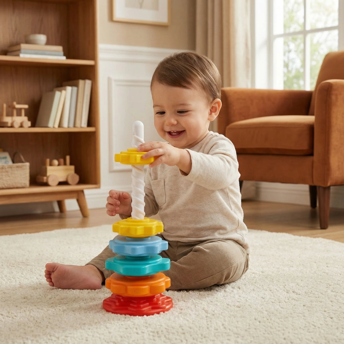Stacking Tower Spinning Colorful Pieces