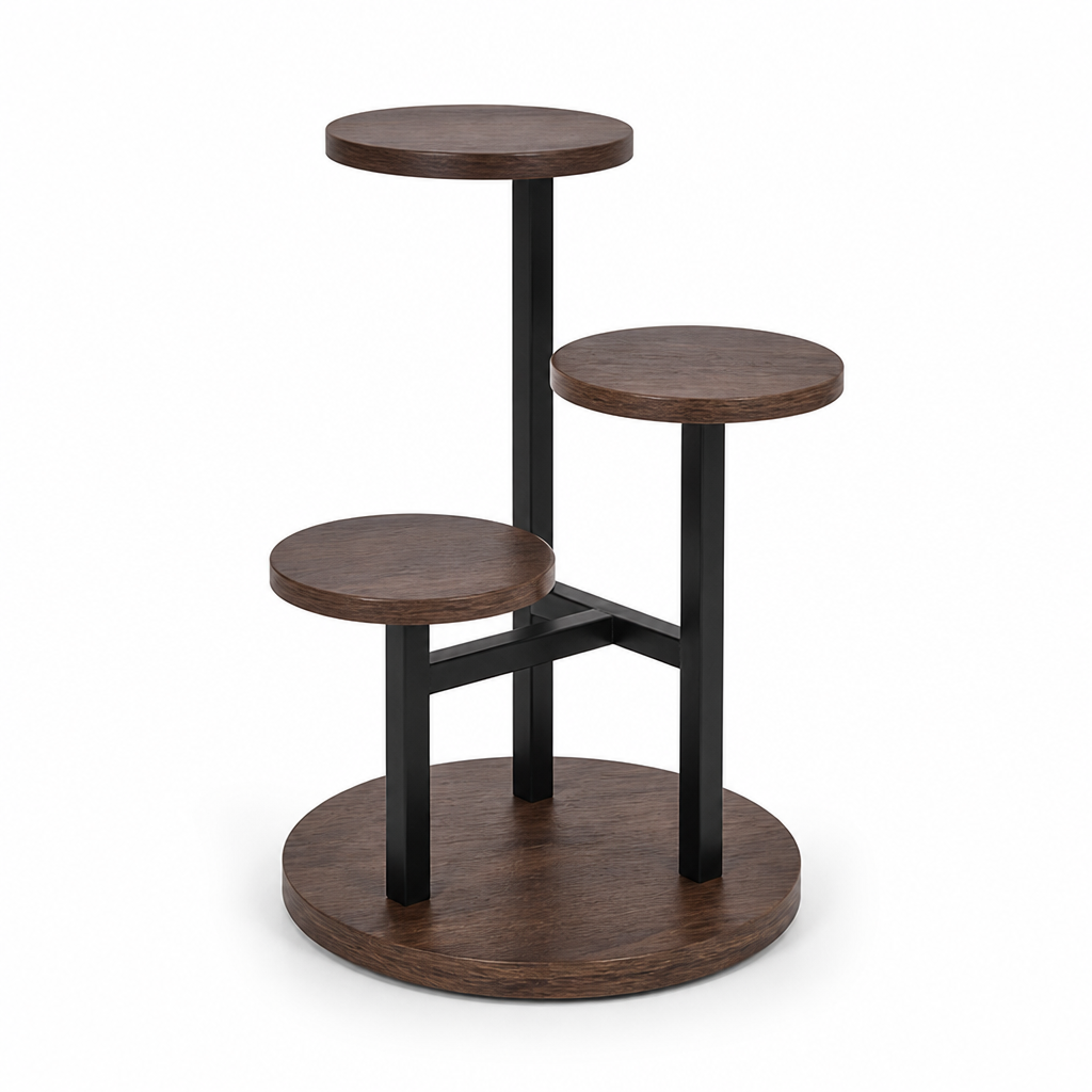 Staggered Wooden Shelves Plant Stand (4-Tier)