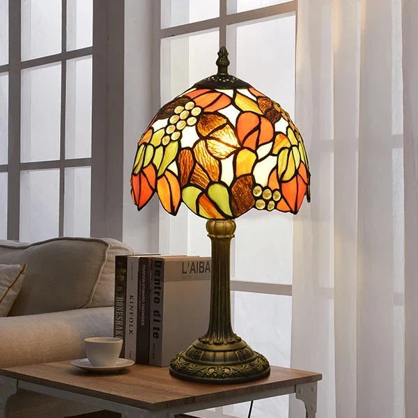 Stained Glass Table Lamp Warm Ambient Lighting E27 Socket
