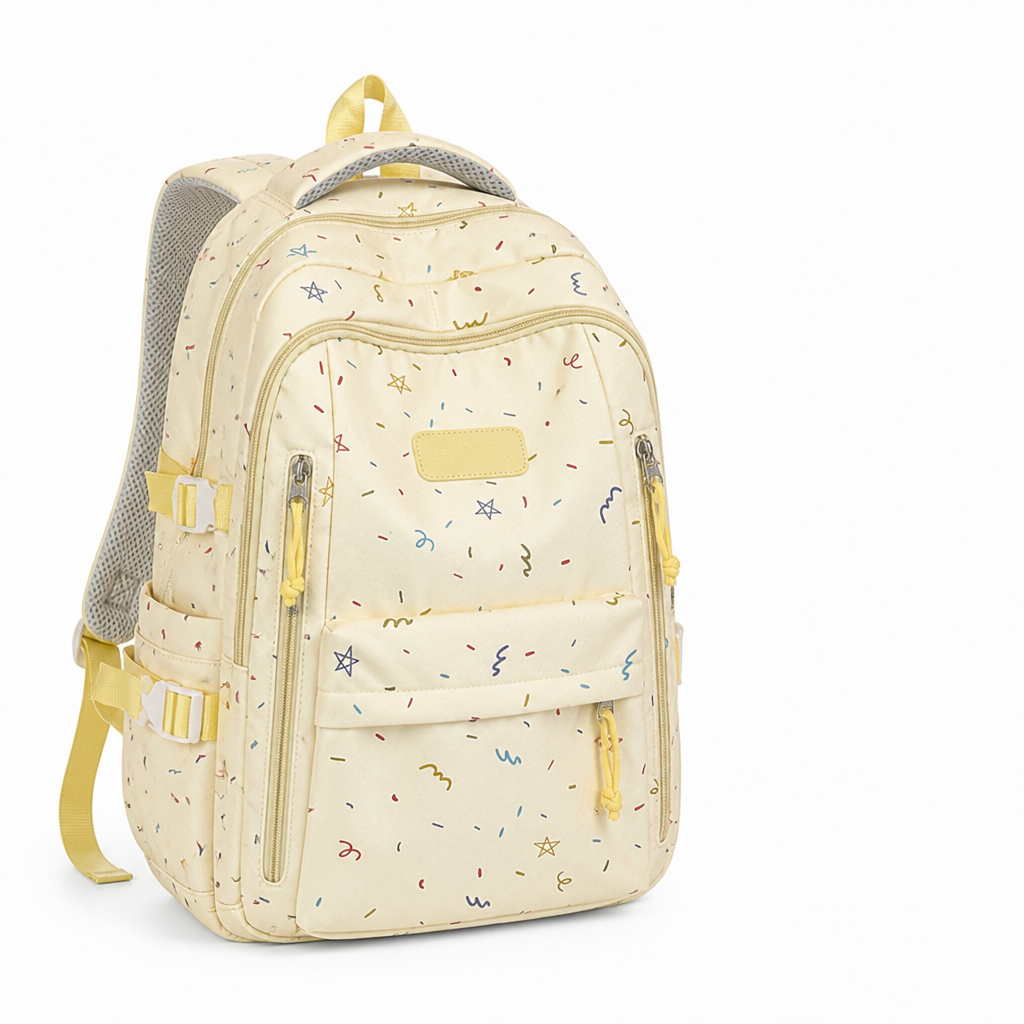 Star-Embellished Multi-Pocket Backpack (Ergonomic Straps)