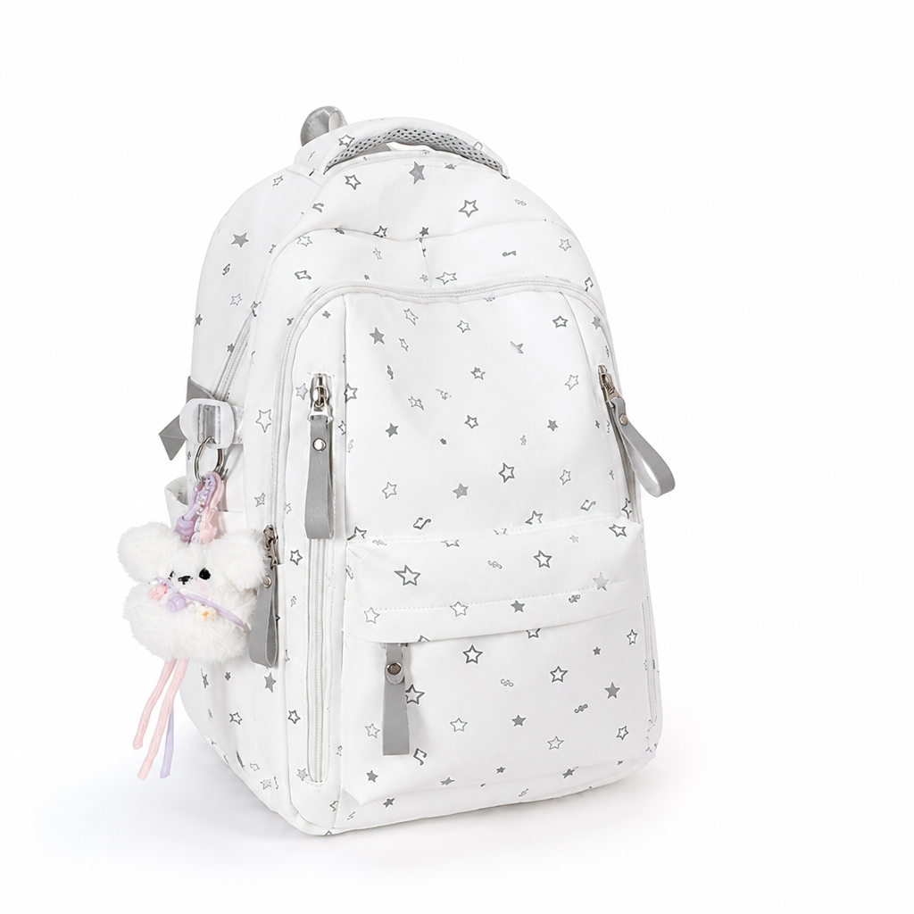 Star-Embellished Multi-Pocket Backpack (Ergonomic Straps)