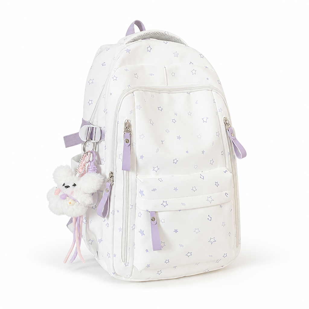 Star-Embellished Multi-Pocket Backpack (Ergonomic Straps)