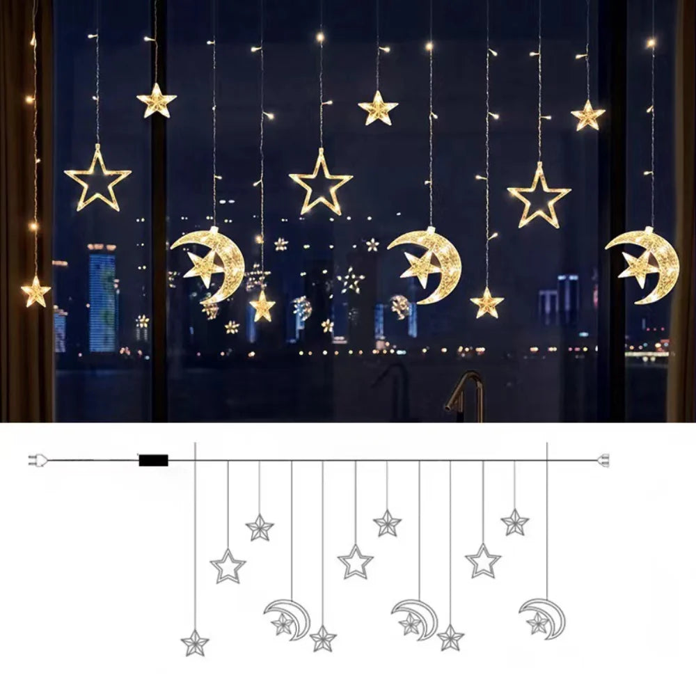 Star Light Curtain Warm White & Battery Powered