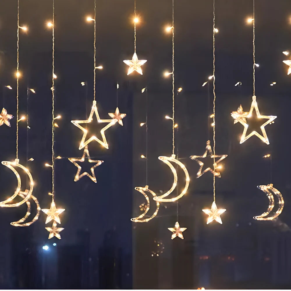 Star Light Curtain Warm White & Battery Powered