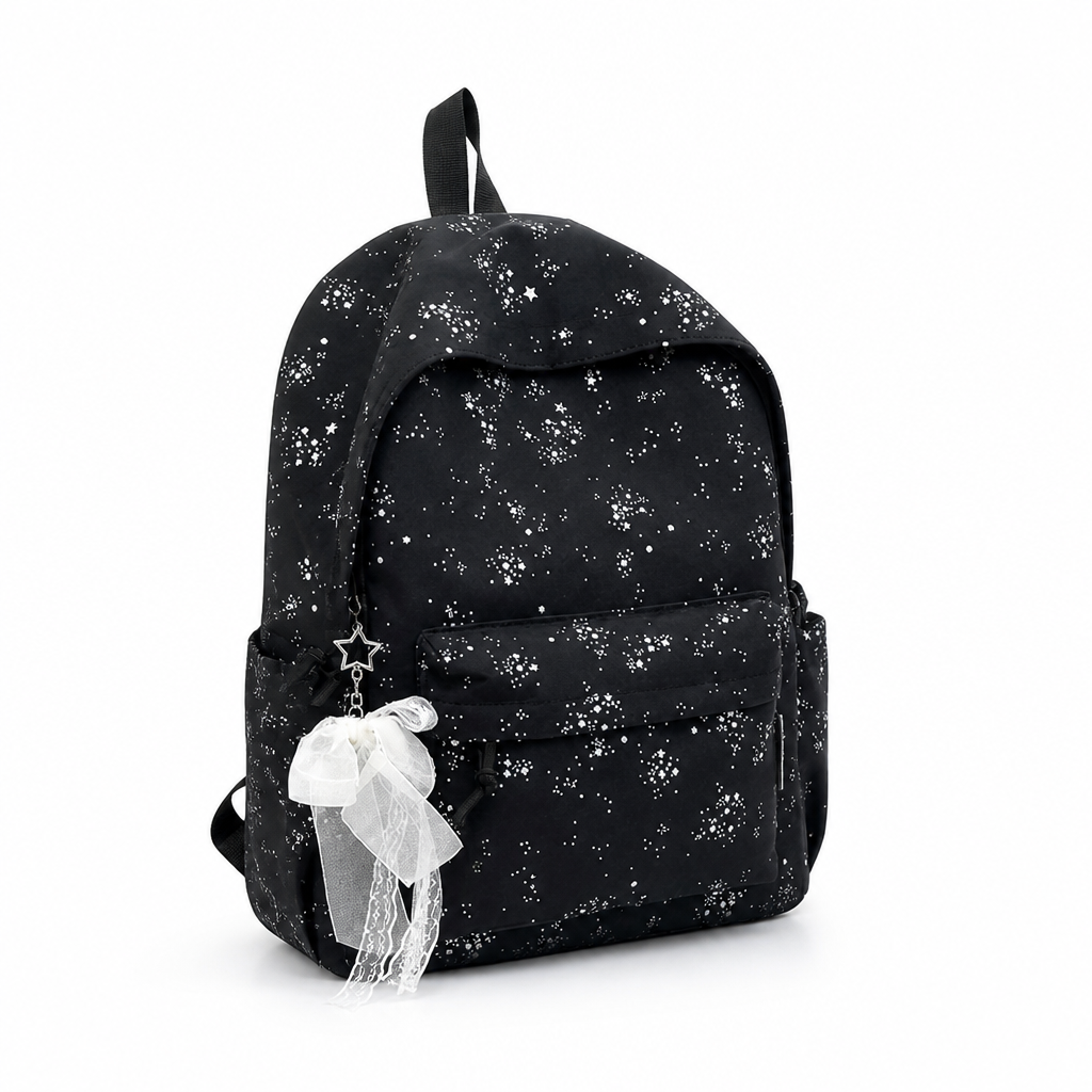 Star-Patterned Laptop Compartment School Backpack