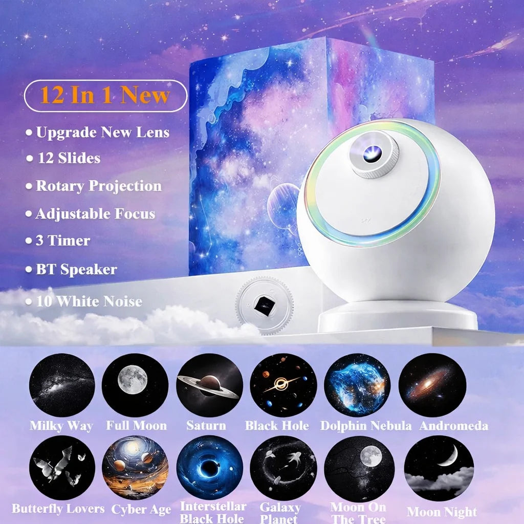 Star Projector Rotating Nebula Bluetooth Speaker