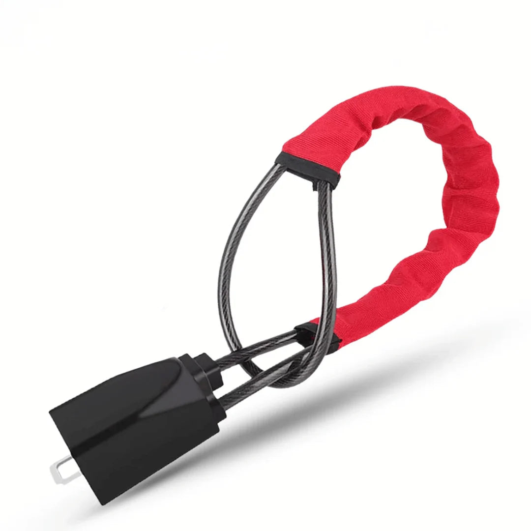 Steering Wheel Cable Lock Reinforced Steel High-Visibility Theft Deterrent