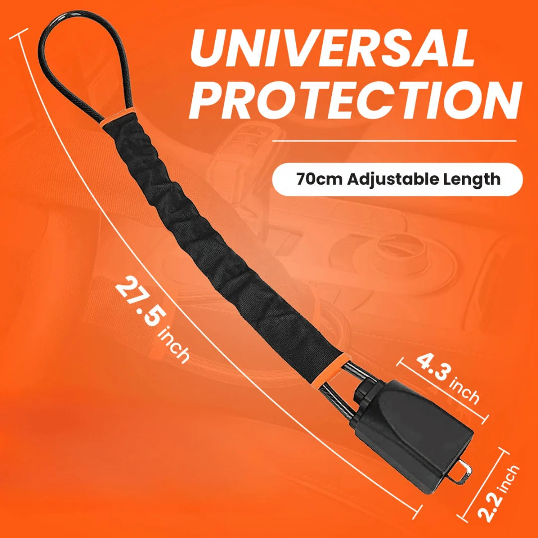 Steering Wheel Cable Lock Reinforced Steel High-Visibility Theft Deterrent