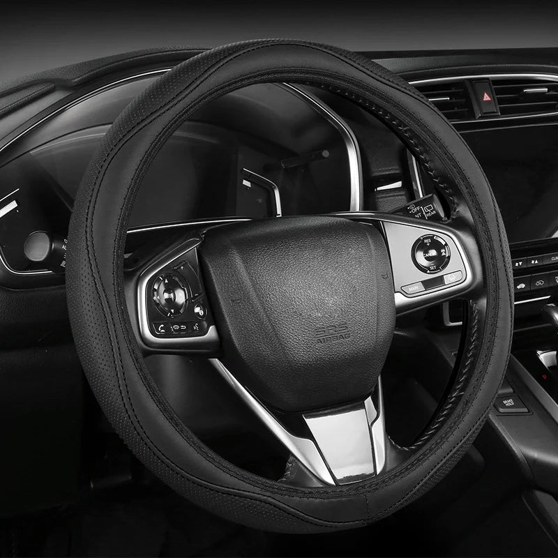 Steering Wheel Cover Perforated Faux Leather Anti-Slip Grip