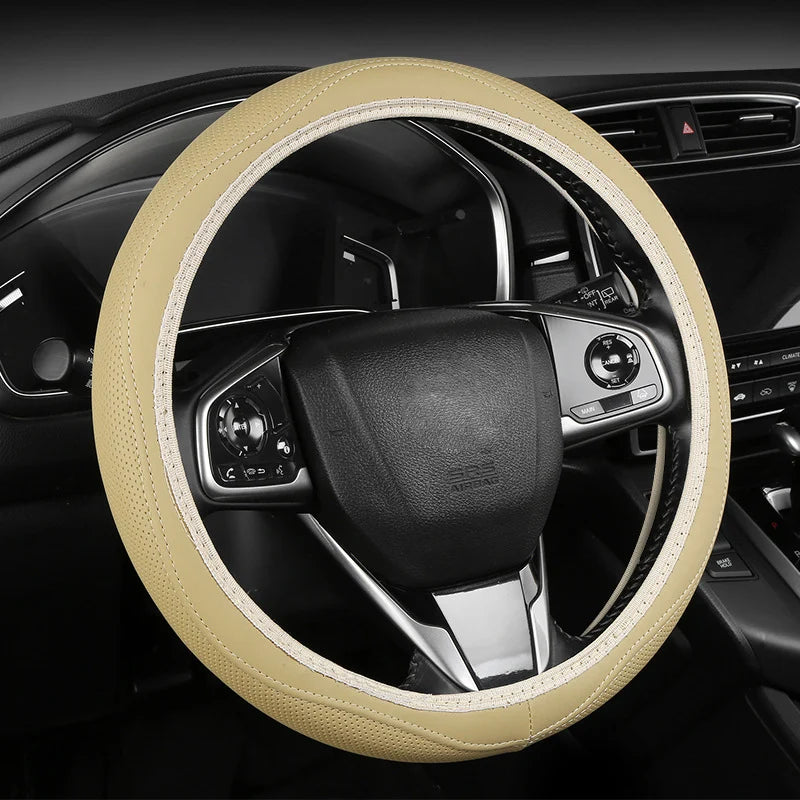 Steering Wheel Cover Perforated Faux Leather Anti-Slip Grip
