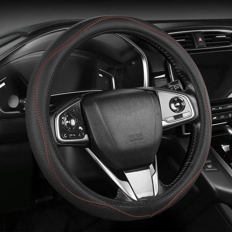Steering Wheel Cover Perforated Faux Leather Anti-Slip Grip