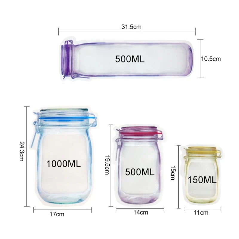 Storage Bags Transparent Reusable Foldable PET PE