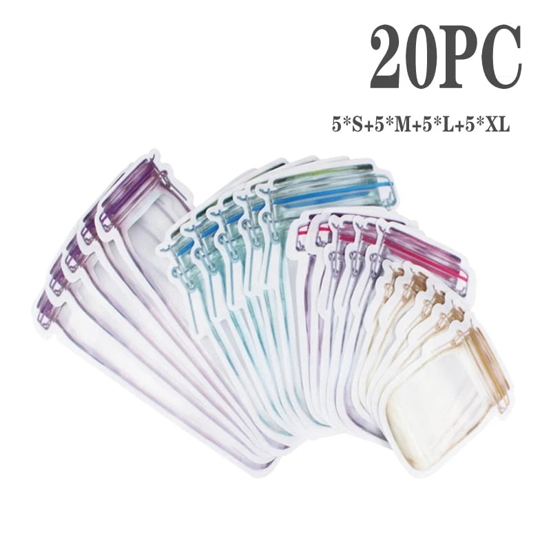 Storage Bags Transparent Reusable Foldable PET PE