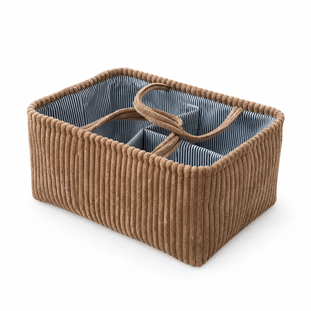 Storage Basket Polyester Multiple Compartments With Handles