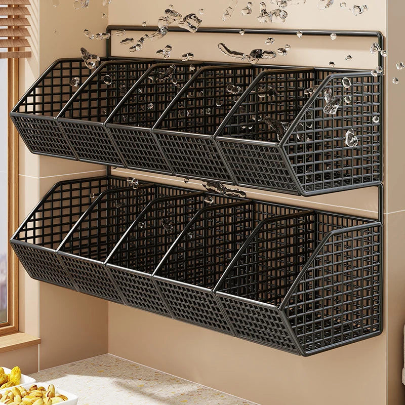 Storage Basket Wall-Mounted Ventilated Plastic