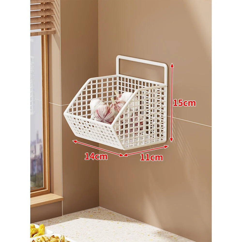 Storage Basket Wall-Mounted Ventilated Plastic