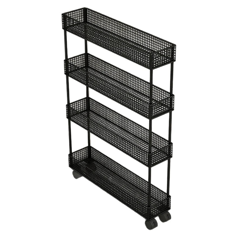 Storage Organizer Slim Freestanding Mesh Shelves for Narrow Gaps