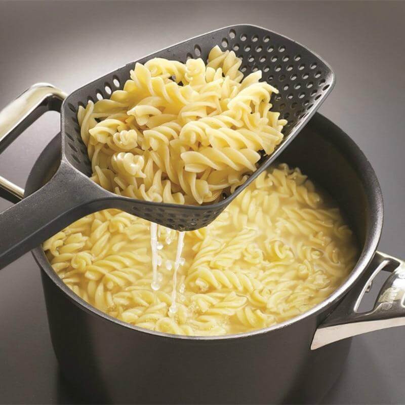 Strainer Spoon Plastic Dishwasher-Safe S scoop-and-Drain Design