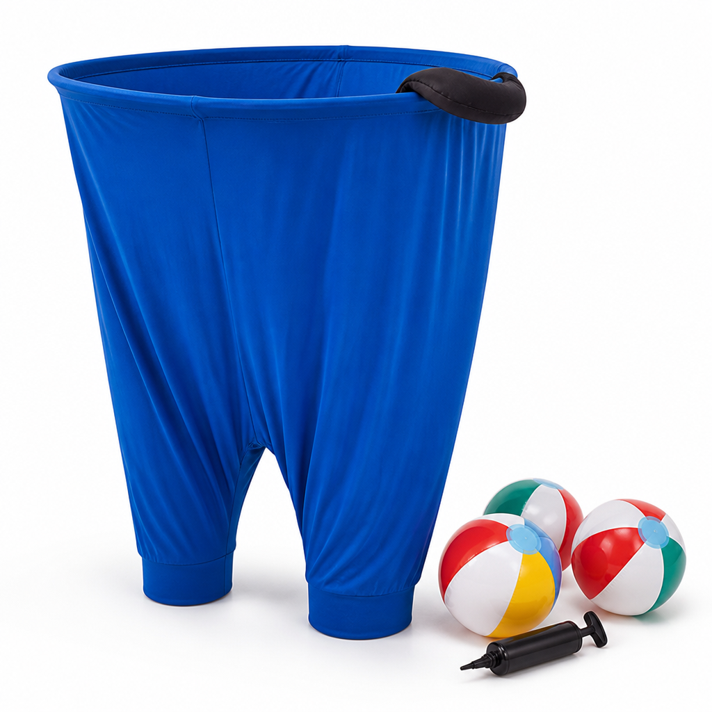 Stretchy One-Size Wearable Ball-Catcher Pants (Balls & Pump Included)