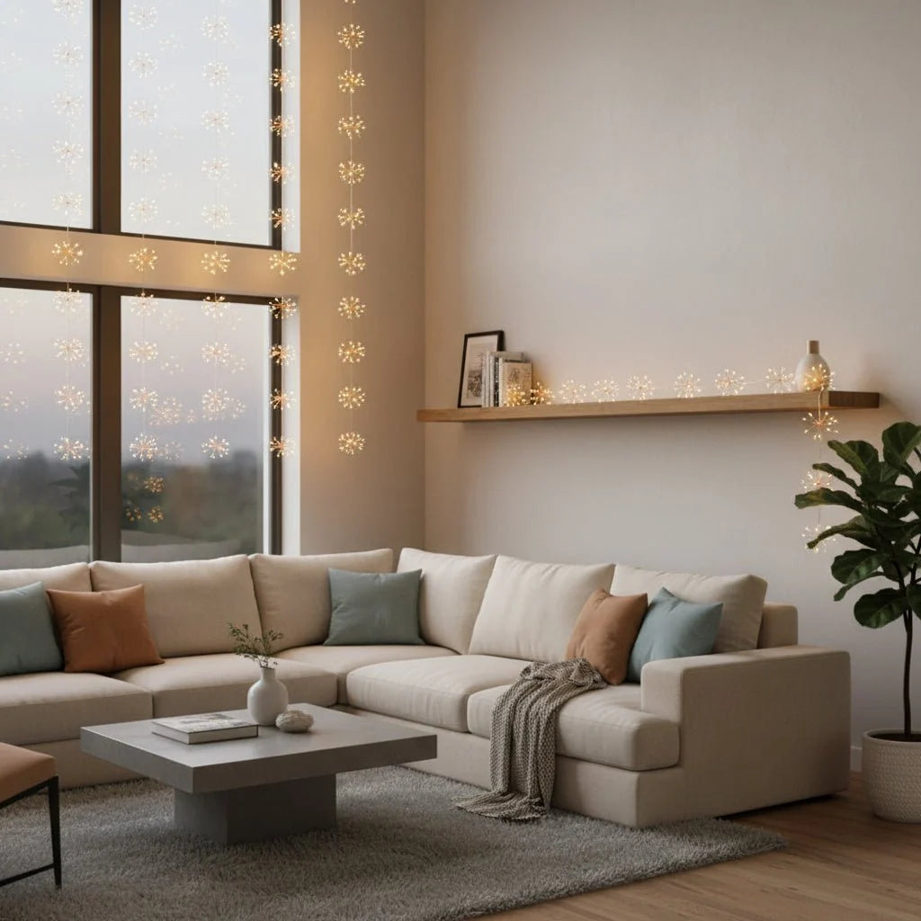 String Lights Copper Starburst Warm White LEDs