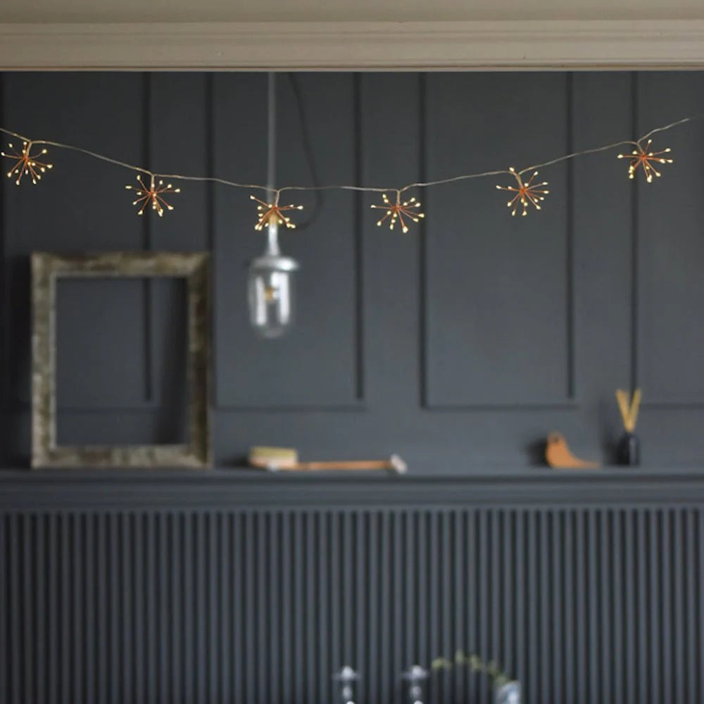 String Lights Copper Starburst Warm White LEDs