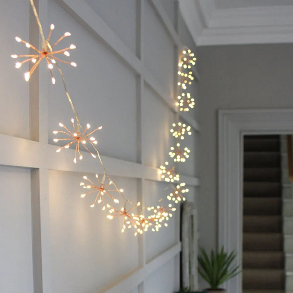 String Lights Copper Starburst Warm White LEDs