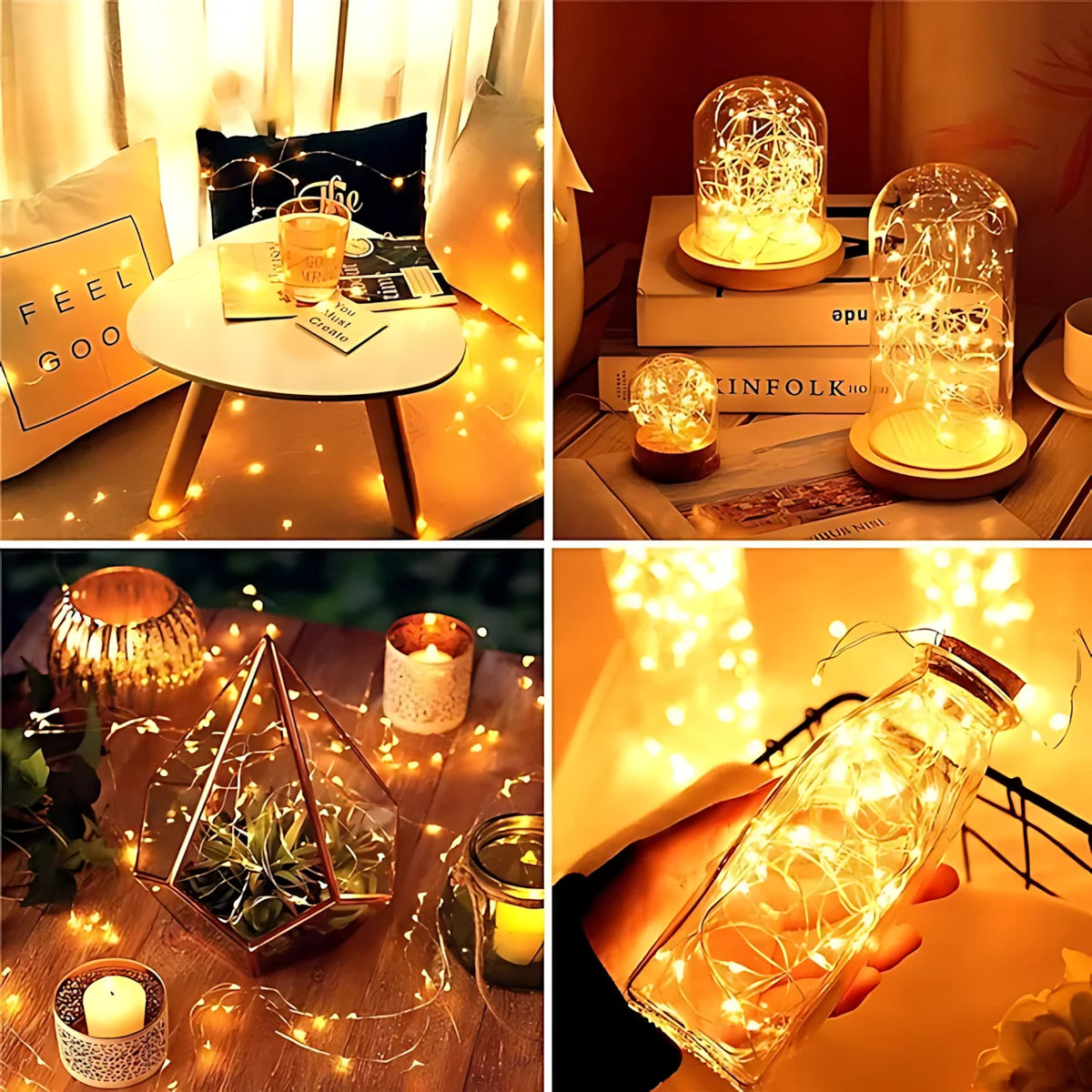 String Lights Flexible Wire Waterproof Set of 100