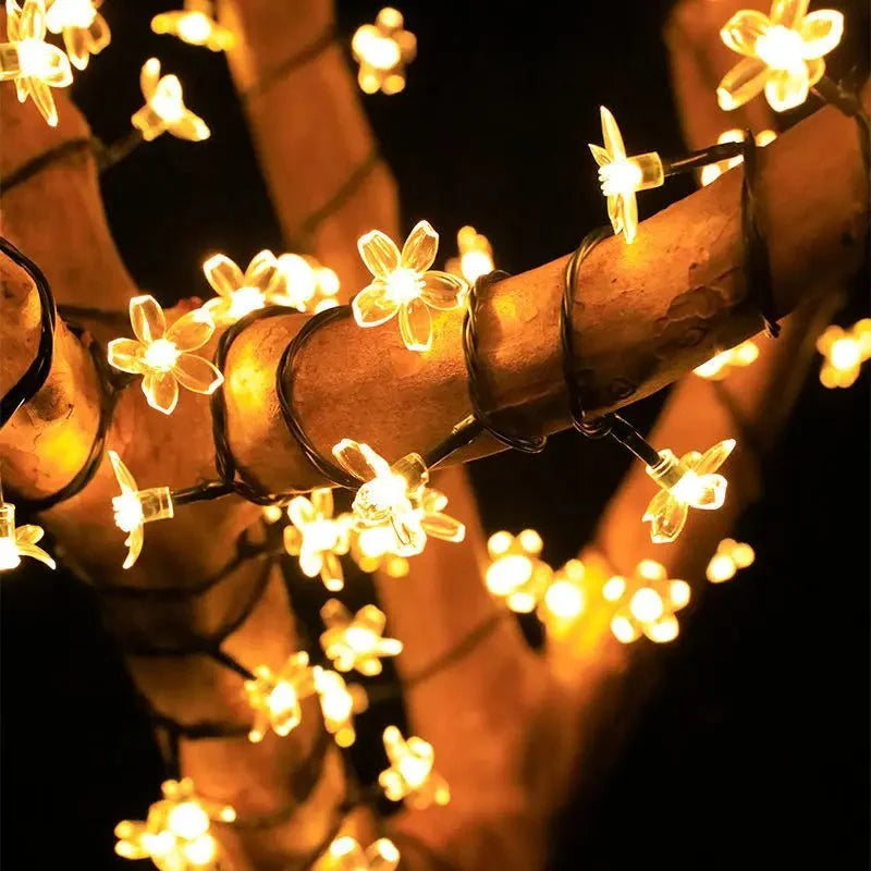 String Lights Solar Cherry Blossom Waterproof