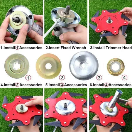 String Trimmer Head 6-Blade Manganese Steel