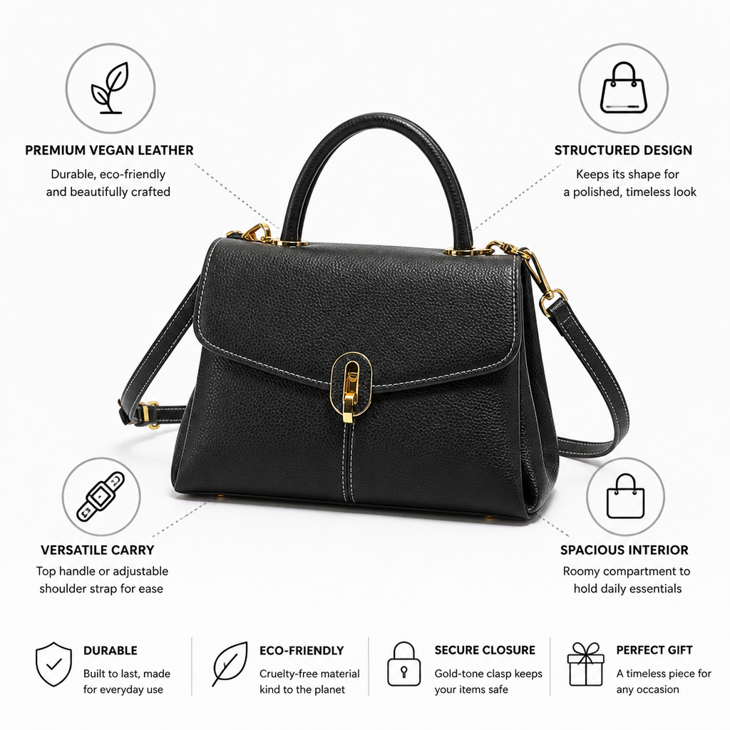 Structured Handcrafted Vegan Leather Handbag