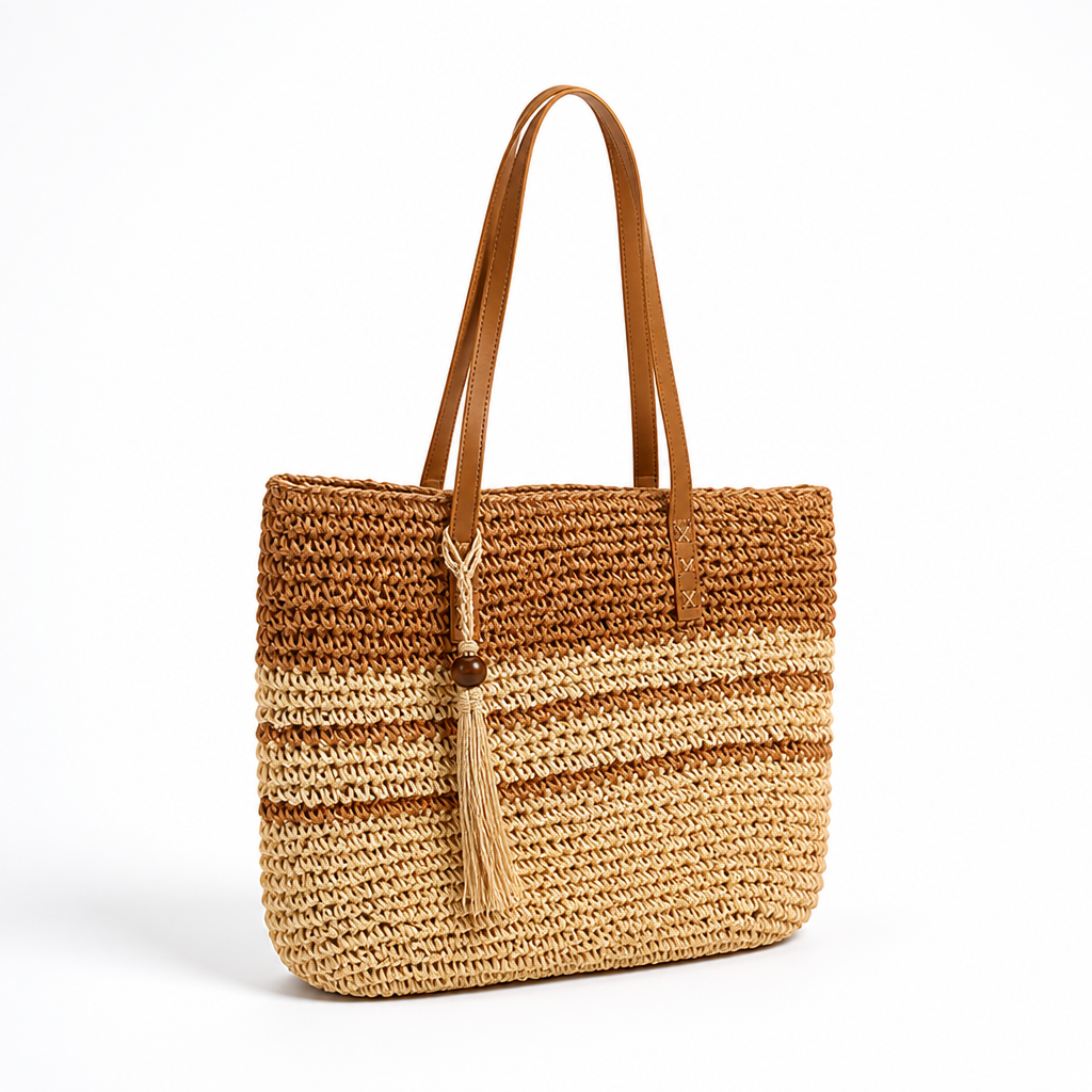 Structured Raffia Tote Bag (Durable Handles)