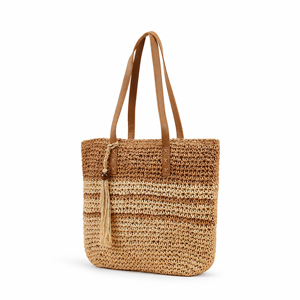 Structured Raffia Tote Bag (Durable Handles)