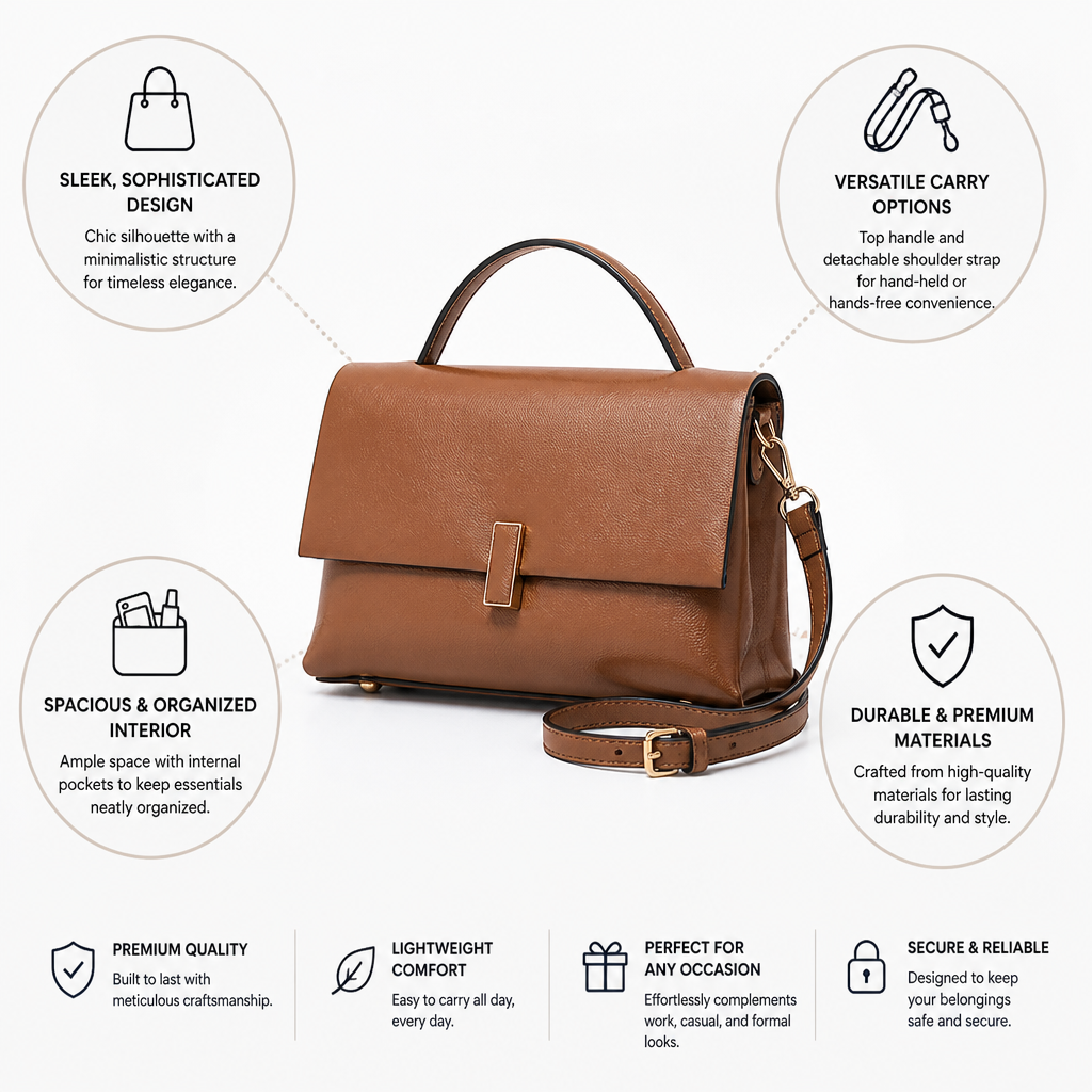 Structured Top Handle & Detachable Strap Handbag