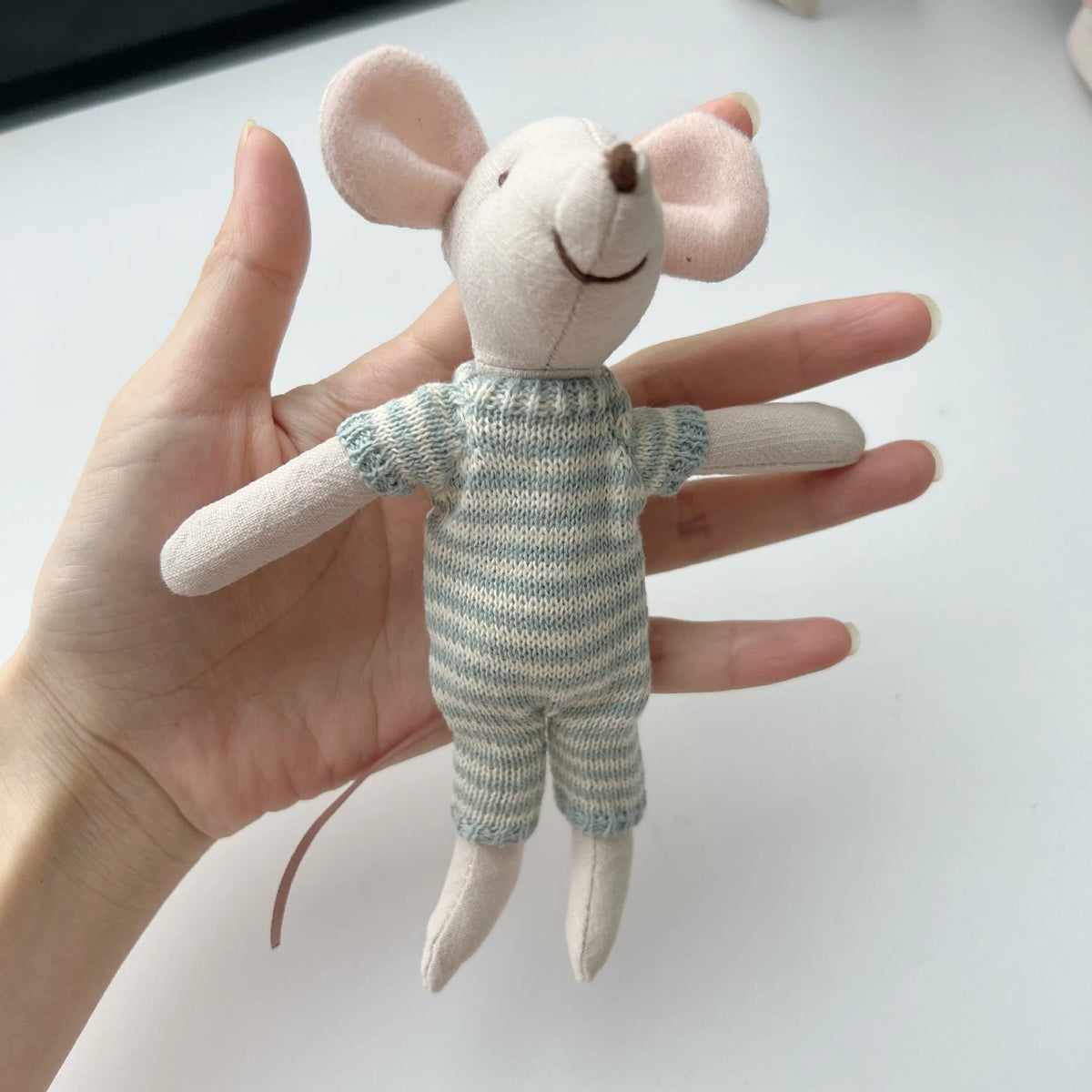Stuffed Animal Doll Cotton-Linen Embroidered Details
